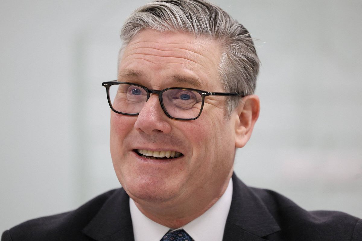 Britain's Prime Minister Starmer meets student researchers at Tyndall National Institute in Cork