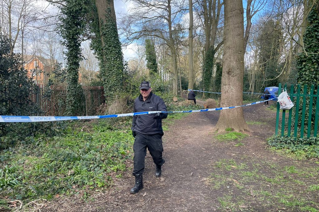 Police cordoned off Cashs Park on Saturday, March 14