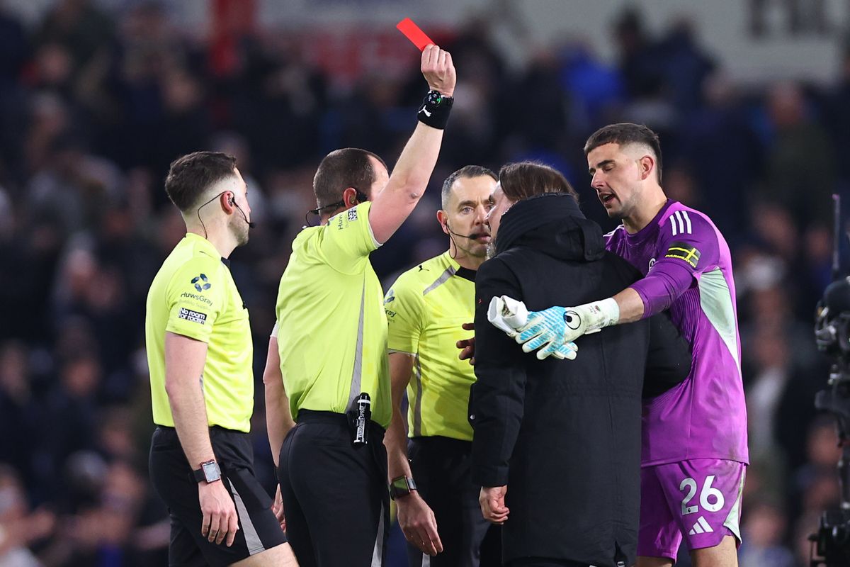 Daniel Farke is sent off after Leeds United's 1-0 defeat to Manchester City