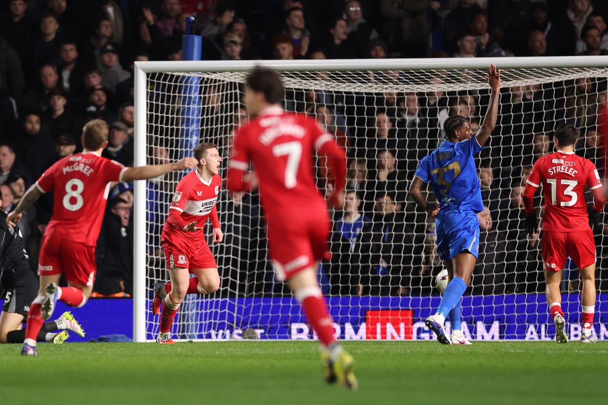 Matt Targett of Middlesbrough celebrates scoring