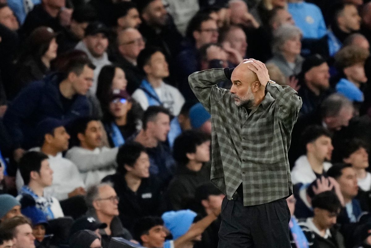 Pep Guardiola head coach of Manchester City during the UEFA Champions League 2025/26 Round of 16 Second Leg match between Manchester City FC and Real Madrid CF