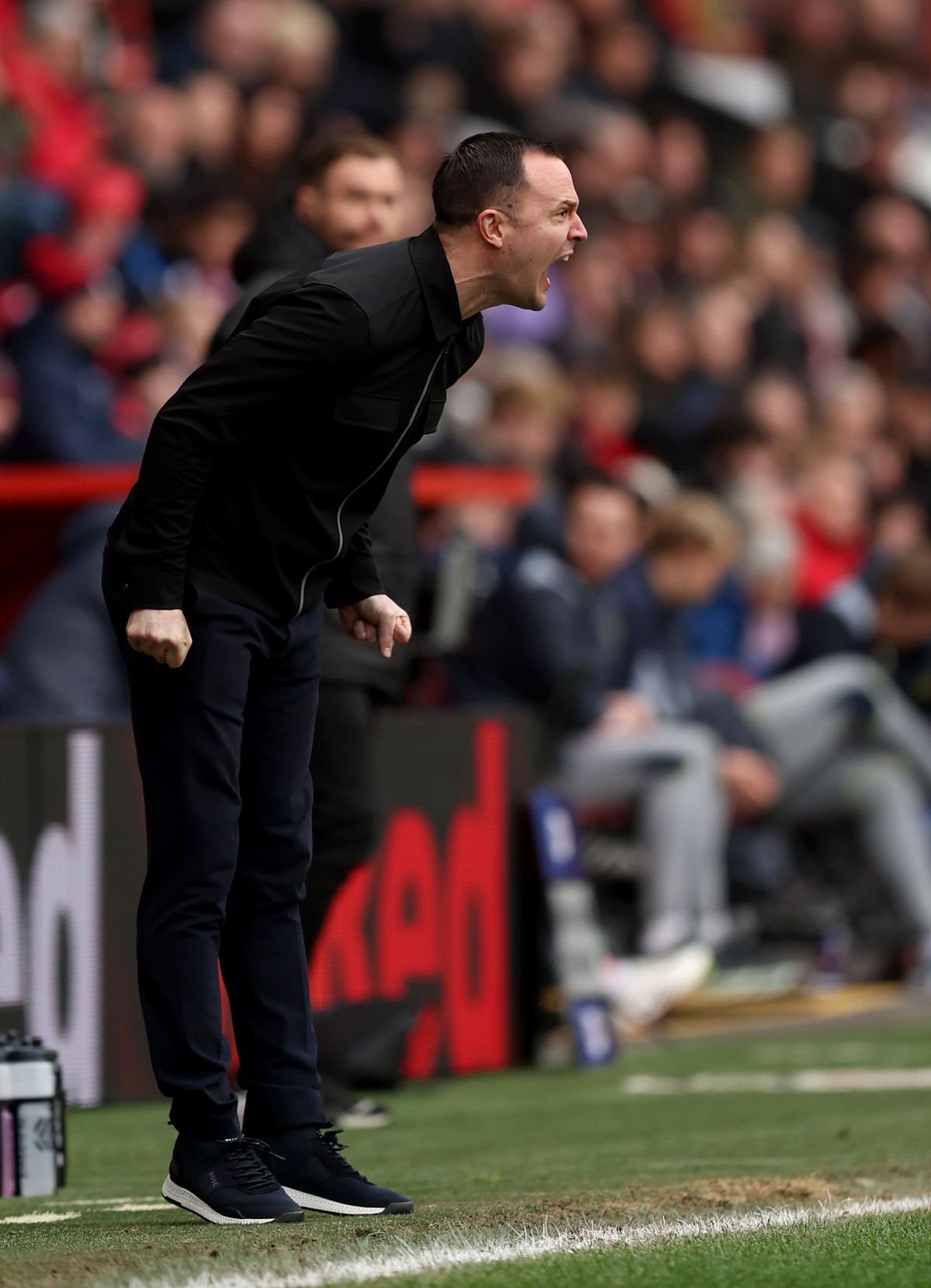 Birmingham City manager Chris Davies reacts on the touchline