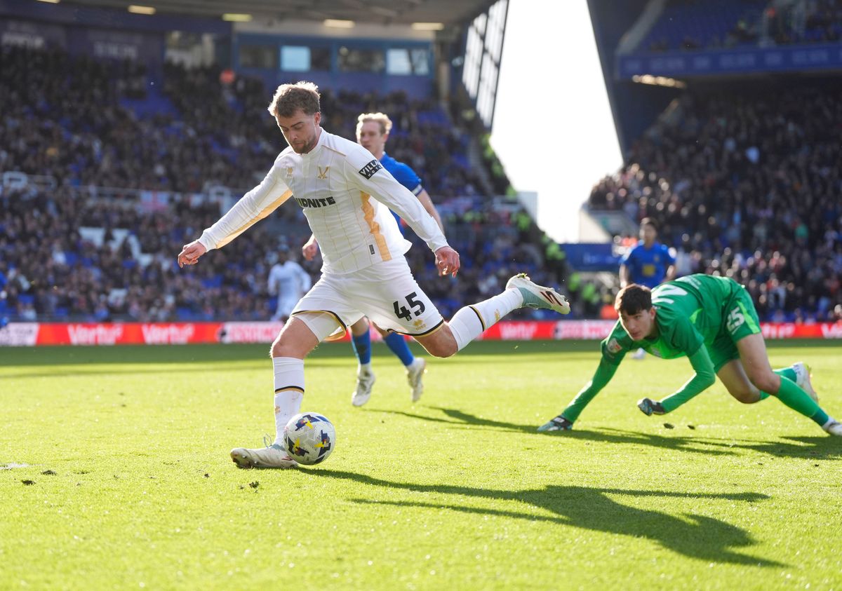 Sheffield United's Patrick Bamford scores against Birmingham City