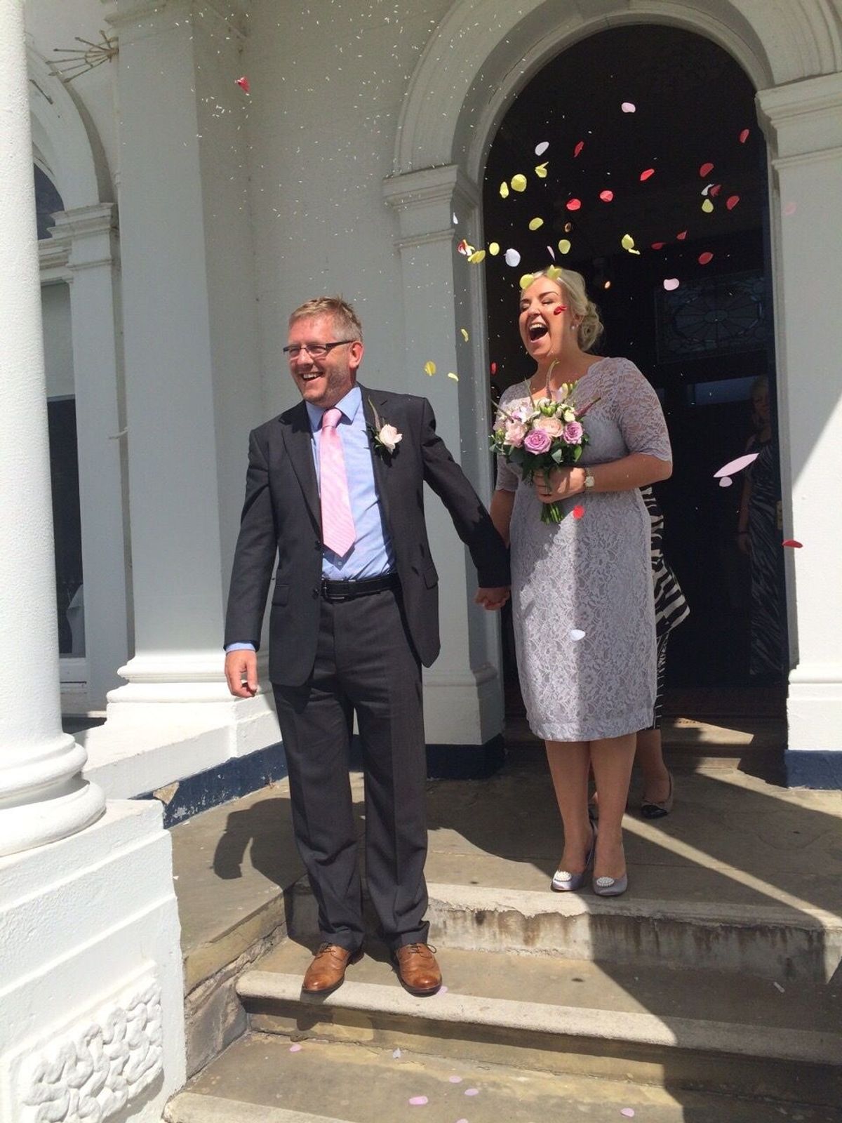 Julie and John on their wedding day