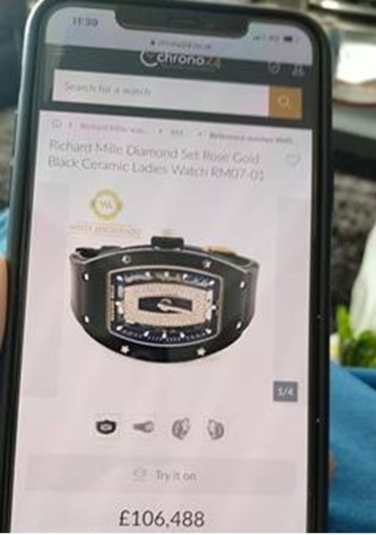 Steven Nicholls sent a picture of the £106,000 diamond watch he said he was going to buy his partner for Christmas.