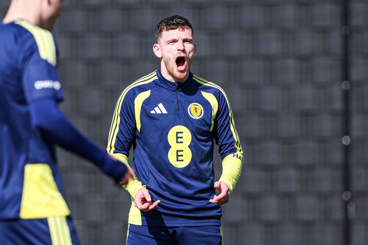 Scotland captain Andy Robertson during training
