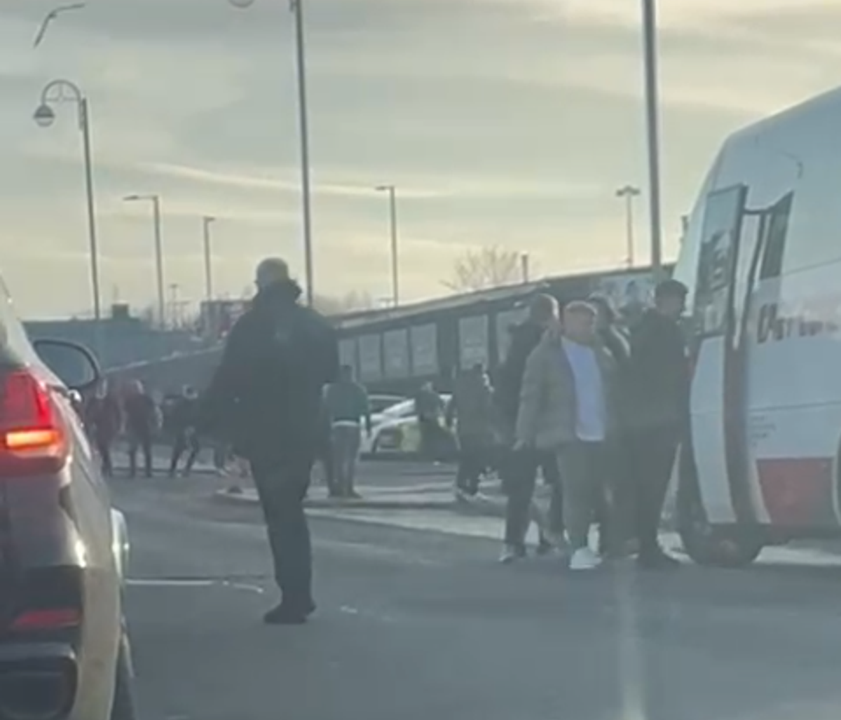 Celtic fans were walking on to a supporters' bus when they were approached