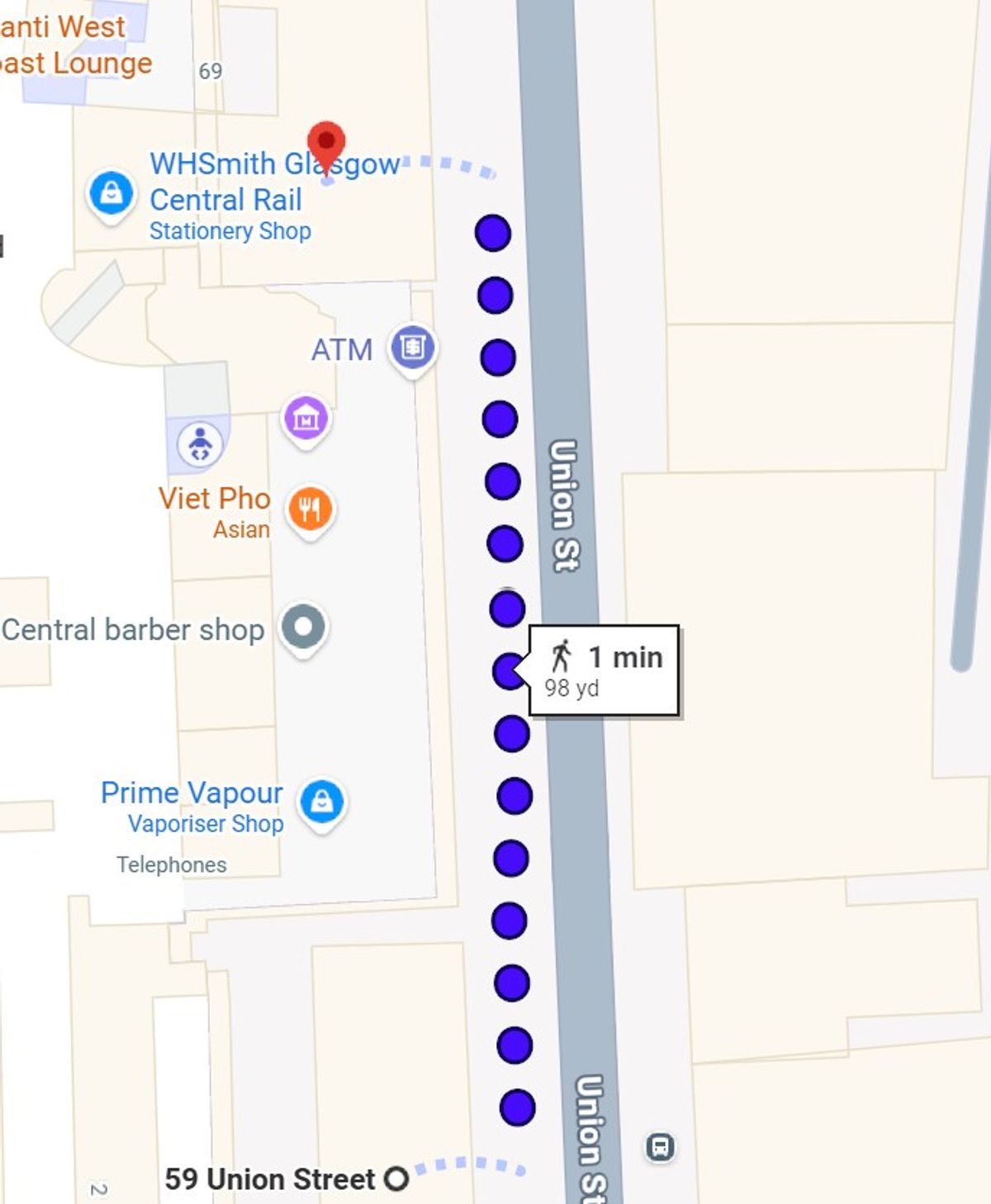 Google Maps shows the distance between the hotel and where the fire started