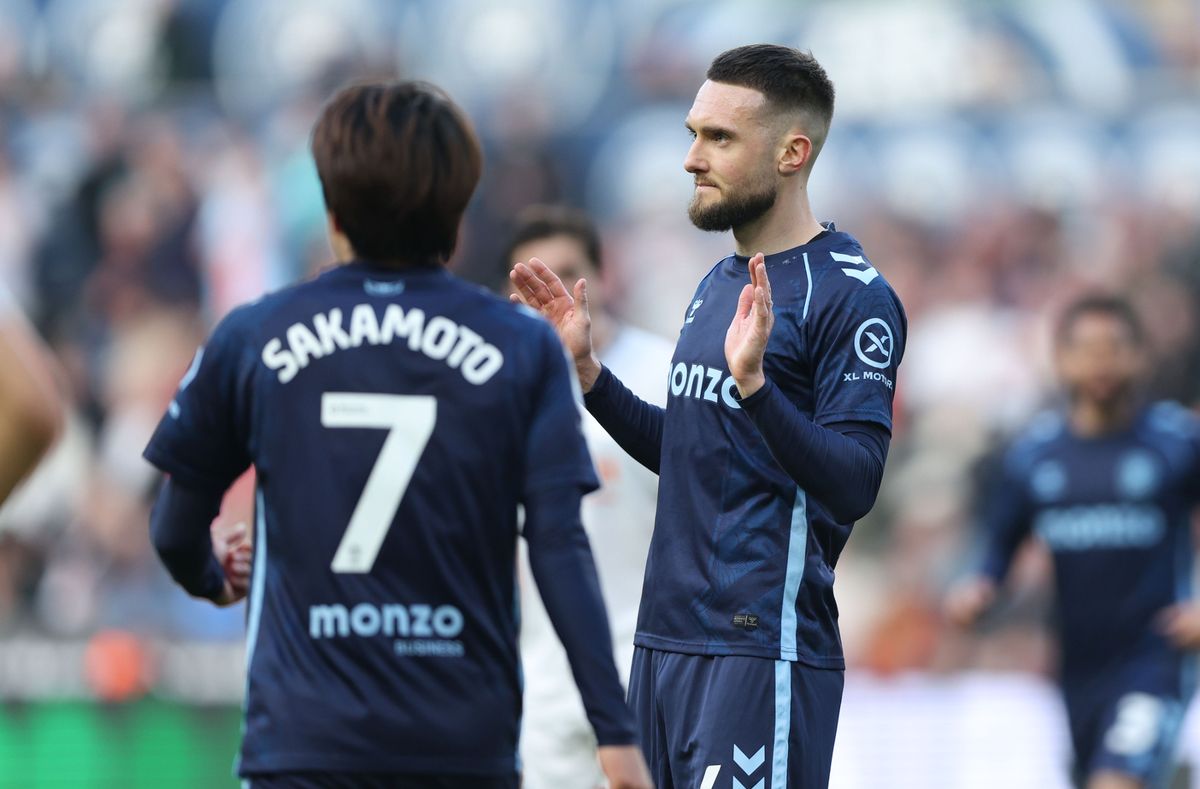 Matt Grimes of Coventry City refuses to celebrate against his former club after scoring to make it 0-2
