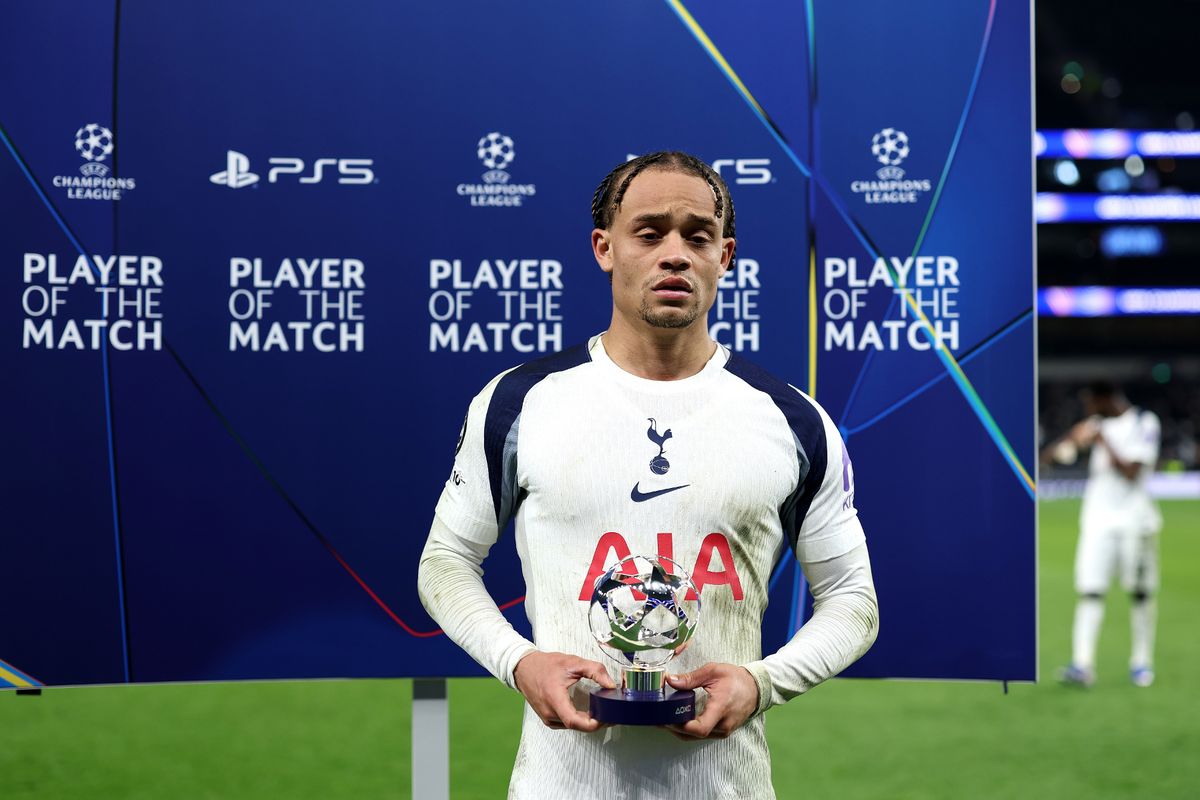 Xavi Simons after a Tottenham Hotspur game