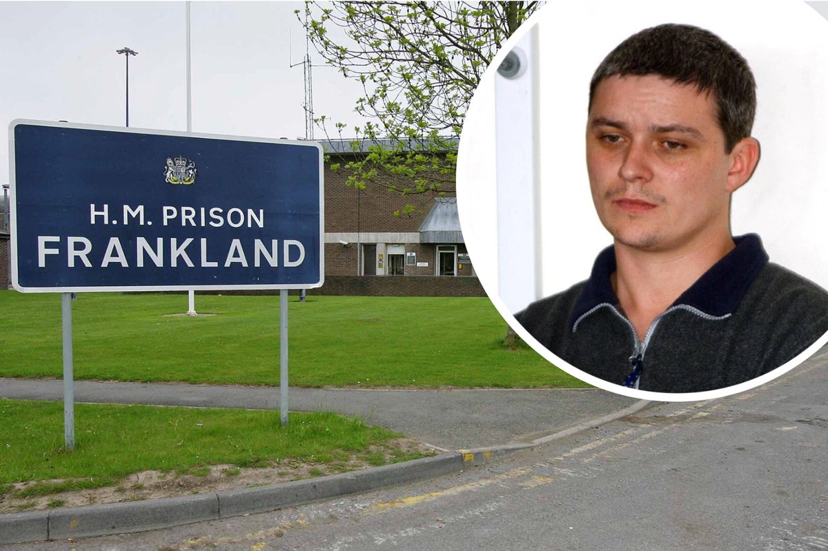 Ian Huntley, inset, was attacked at HMP Frankland in Durham
