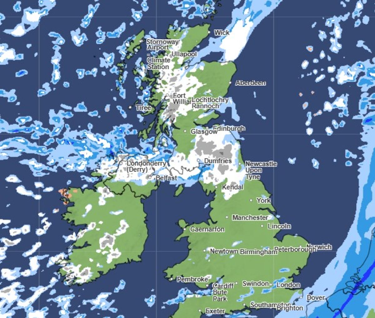 Snow is forecast across the UK on Friday morning, March 13