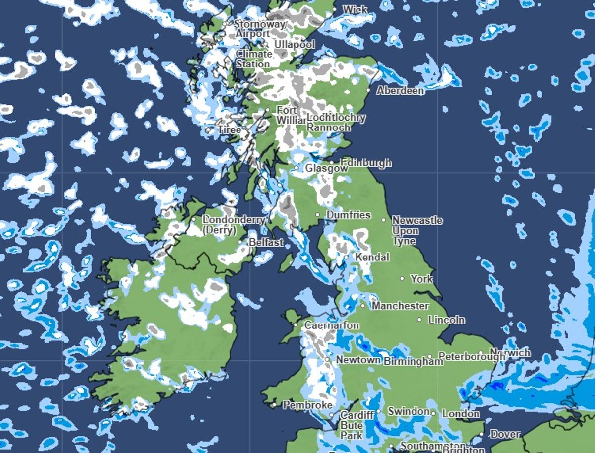 Snow forecast across the UK on Wednesday morning (March 25)