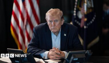 Donald Trump monitoring the strikes in Iran from Mar-a-Lago.