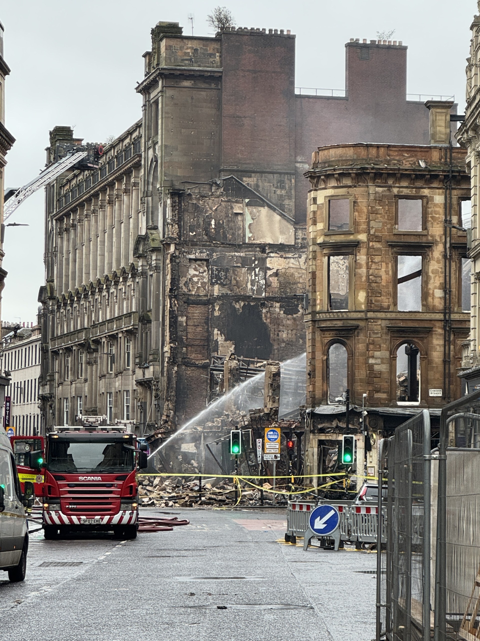 Remains of fire ravaged building in Glasgow city centre to demolished