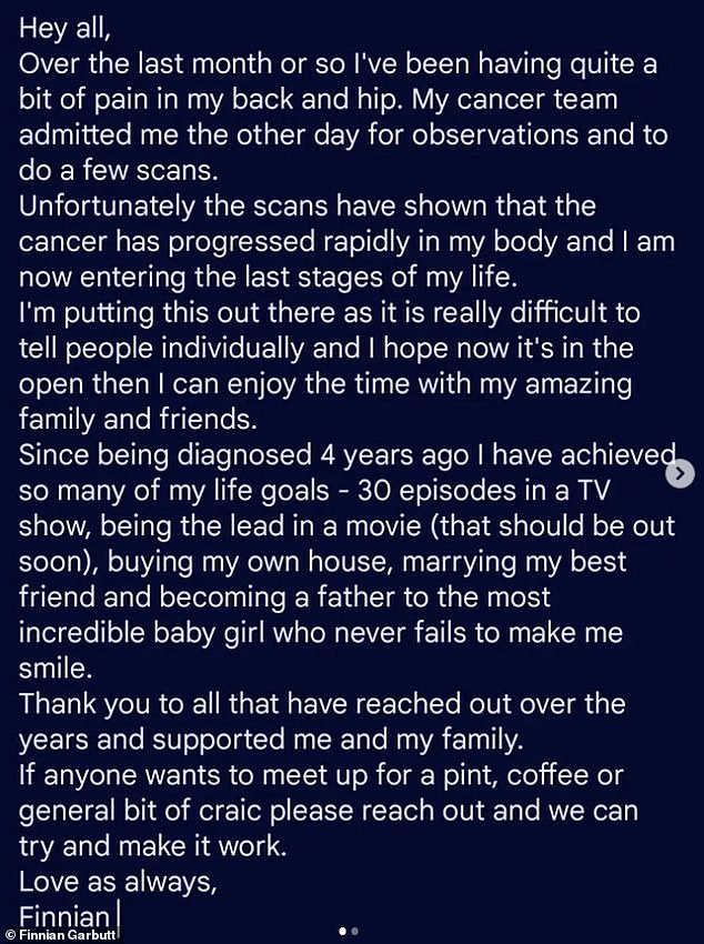 Five years after he was initially diagnosed with skin cancer, the disease 'progressed rapidly'