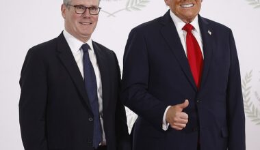 British Prime Minister Keir Starmer and US President Donald Trump at a Gaza Peace Summit in October 2025