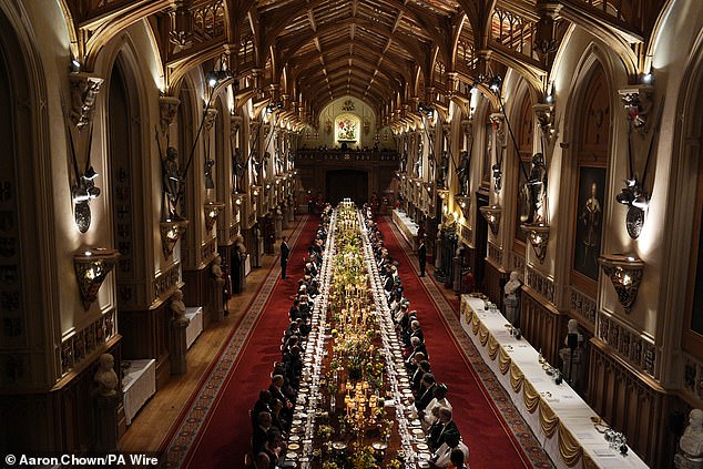 It was a magnificent scene in St George's Hall as the 160 guests tucked into their food