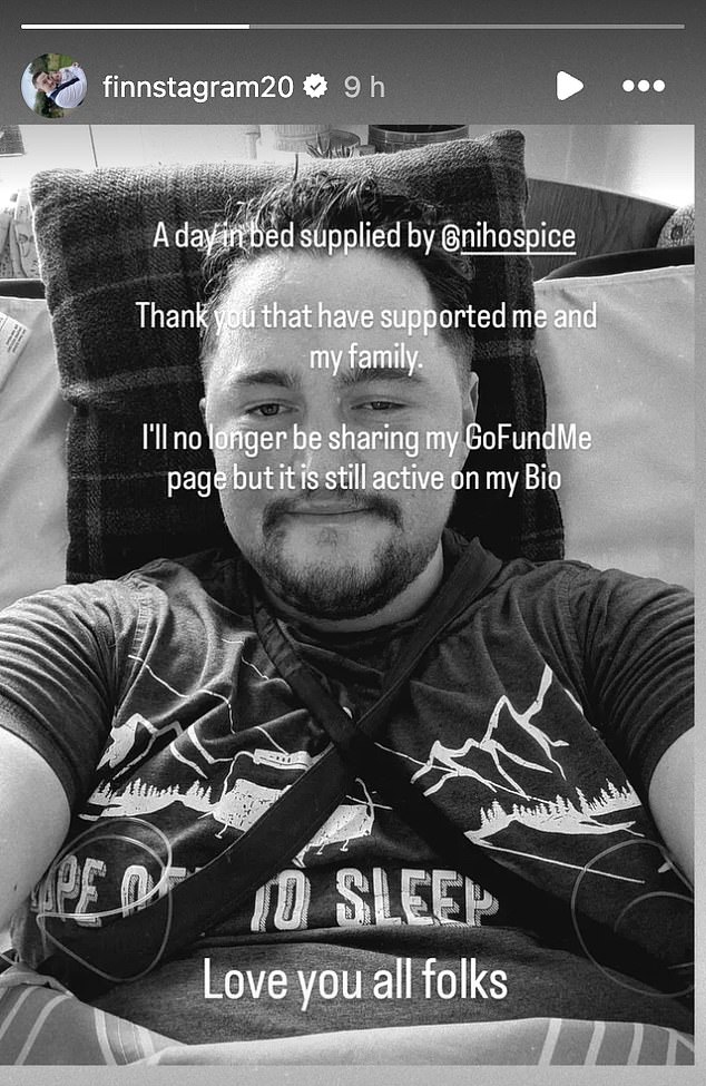 Hope Street actor Finnian Garbutt, 28, has shared he is now in hospice, just weeks after revealing his terminal cancer diagnosis