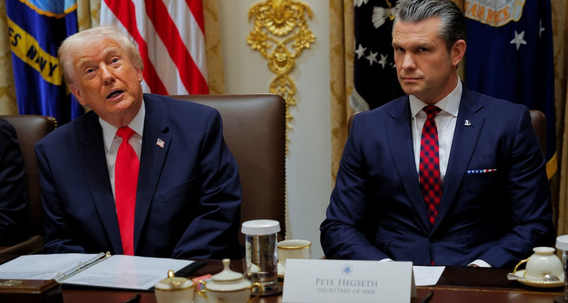Trump meets with defense CEOs, Pete Hegseth