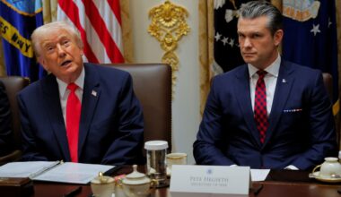 Trump meets with defense CEOs, Pete Hegseth