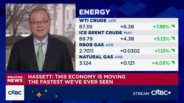 Kevin Hassett on energy prices: There's been no discussion the SPR will be released any time soon