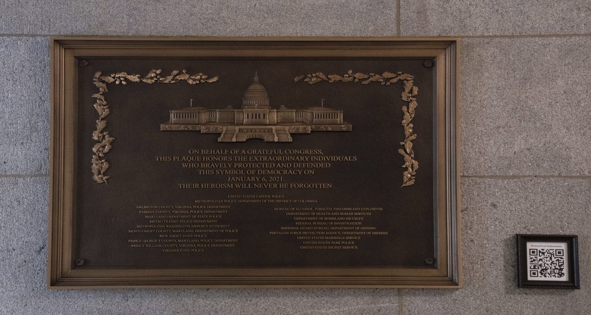 Jan. 6 plaque honoring police officers quietly installed at the Capitol after 3-year delay