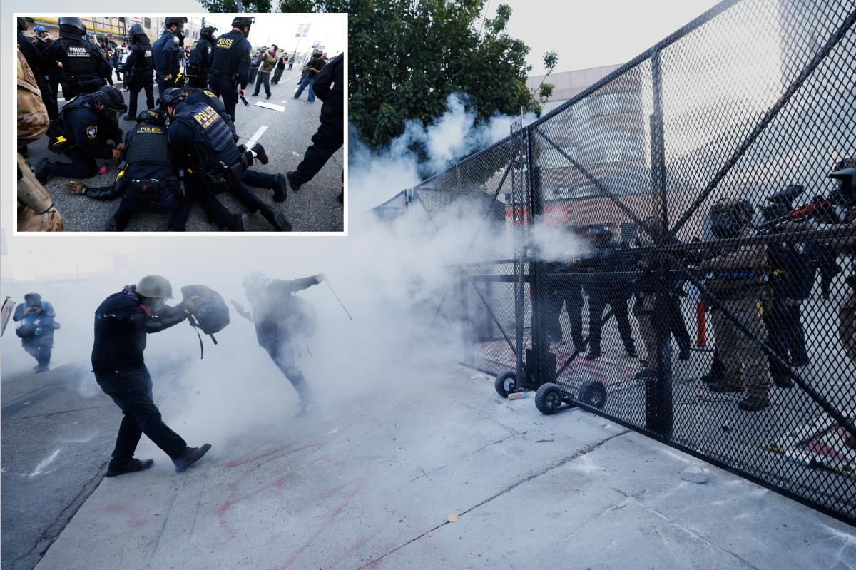 Violent 'No Kings' protesters descend on downtown Los Angeles