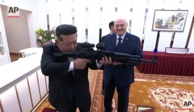 Lukashenko Gives Kim a Rifle 'in Case Enemies Show Up'
