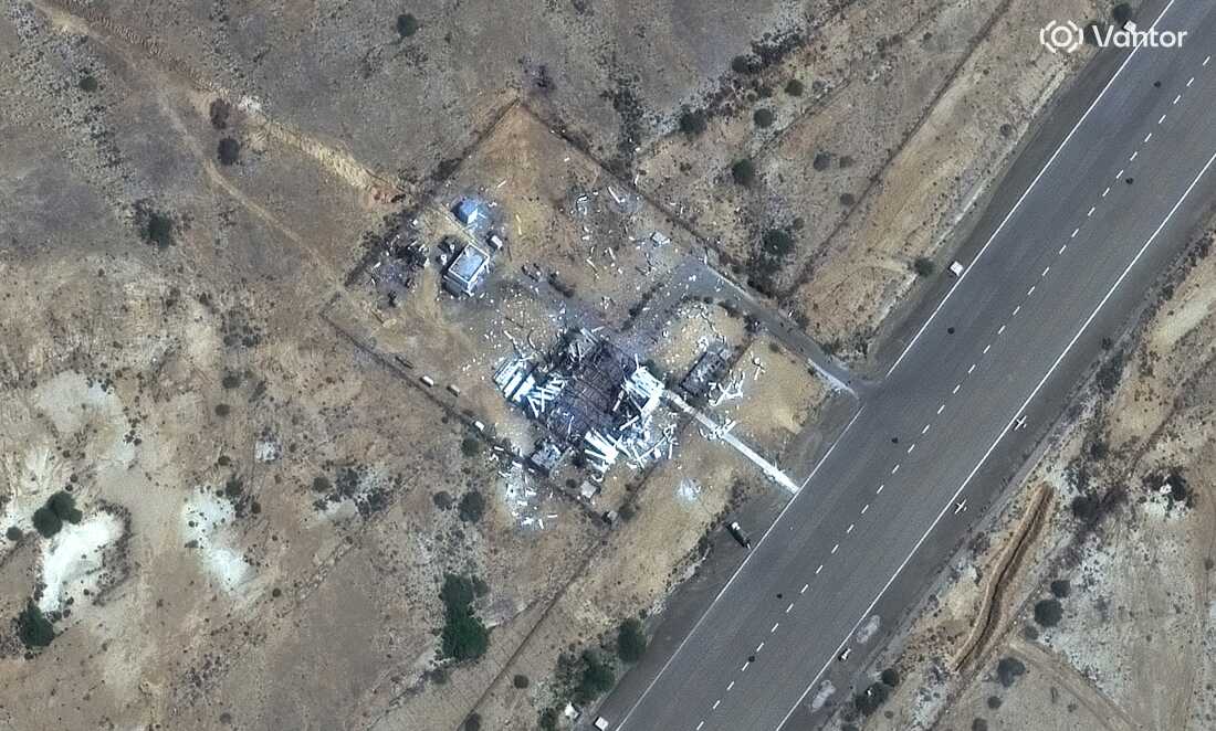 Buildings at an Iranian drone base at Konarak were destroyed in the strikes.
