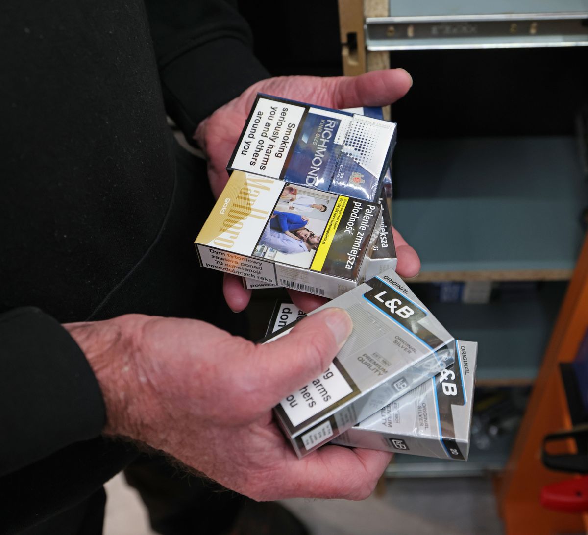 Merseyside Police and North West Trading Standards raid on shop selling illegal tobacco at Aden News on Prescot Road, Liverpool.