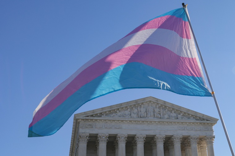Transgender flag in front of the Supreme Court