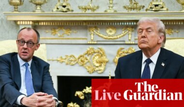 Trump insists Israel did not force US hand on Iran attack as he meets German chancellor – live | US news