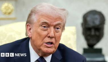 President Donald Trump speaking in the White House