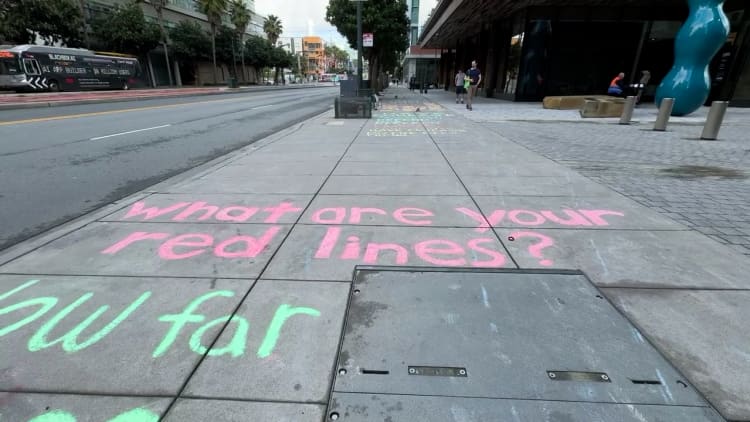 'What are your red lines?' Activists' chalk appeals to OpenAI employees in wake of Pentagon deal