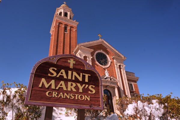 St. Mary's Church is seen Tuesday, Feb. 24, 2026, in Cranston, R.I. (AP Photo/Charles Krupa)