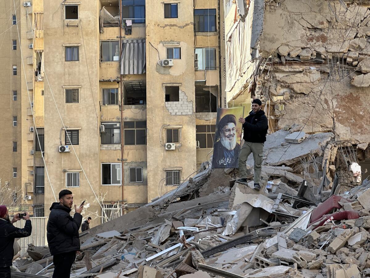 A view of destruction after the Israeli military launches airstrikes