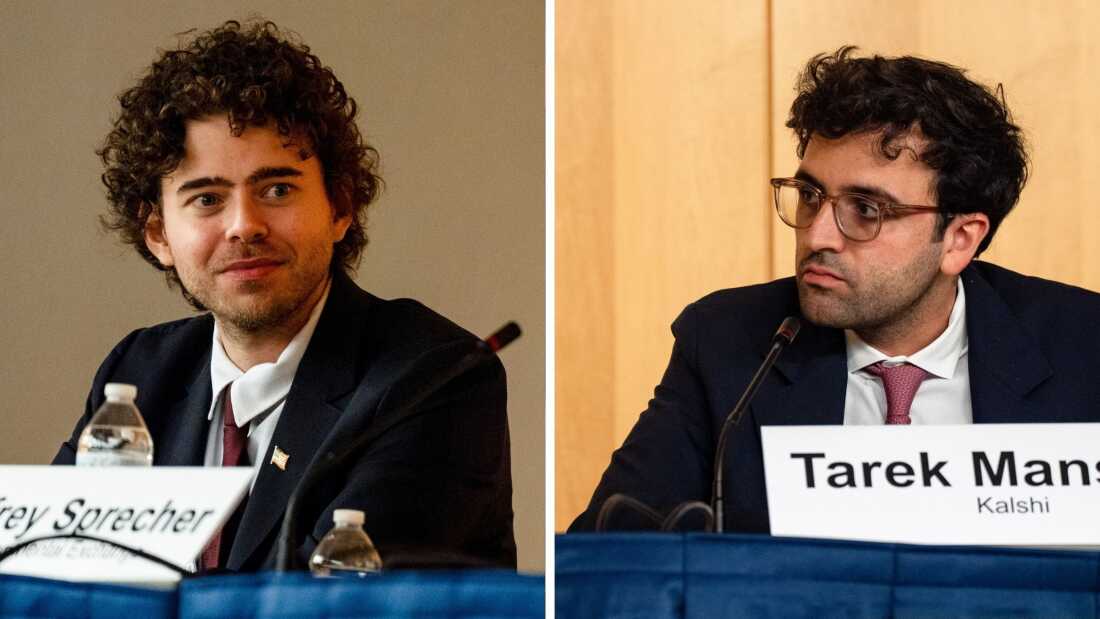 Polymarket's Shayne Coplan (left) and Kalshi's Tarek Mansour are two 20-something billionaires who run the biggest prediction market sites.