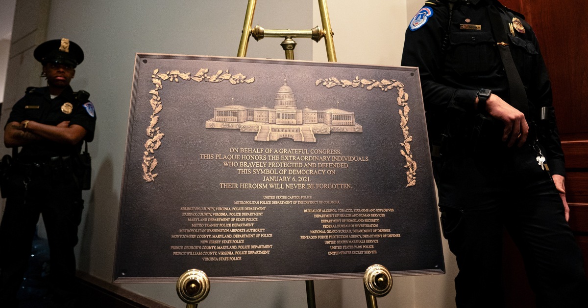 Jan. 6 plaque installed at U.S. Capitol following yearslong delay