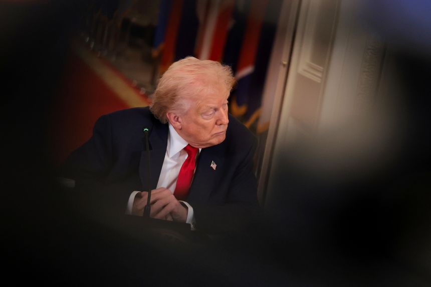 US President Donald Trump pictured in the White House in Washington, DC on March 6, 2026.