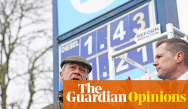 Farage delivers energy sermon at the pump – just don’t mention the war | John Crace