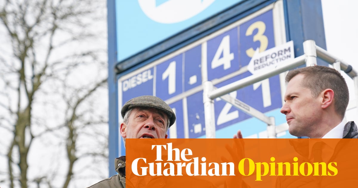 Farage delivers energy sermon at the pump – just don’t mention the war | John Crace