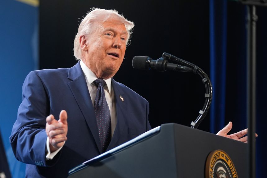 President Donald Trump speaks at the Republican Members Issues Conference on March 9 at Trump National Doral Miami in Doral, Florida.