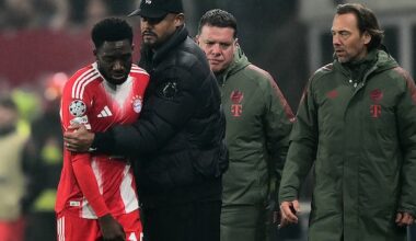 Alphonso Davies nursing strained right thigh muscle, says Bayern Munich medical staff