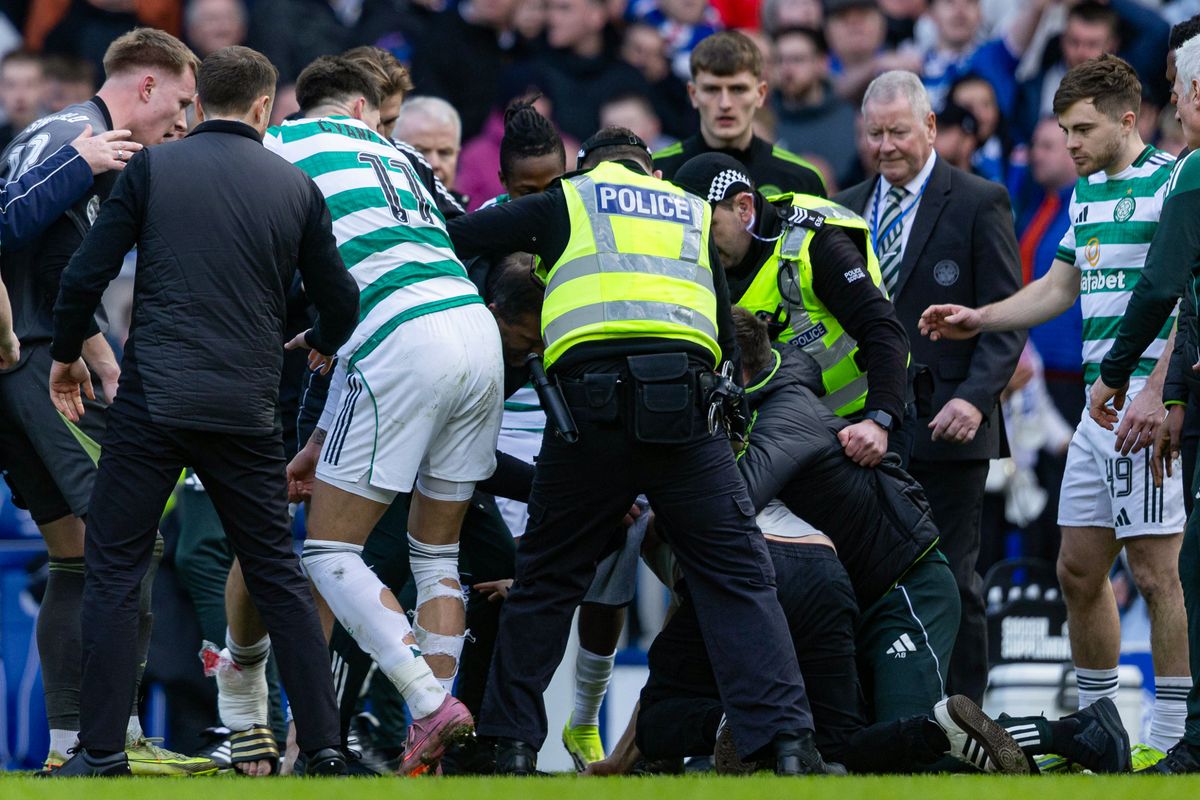 Police intervening following the game