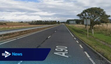 A90 blocked in both directions by 'fallen power cables'