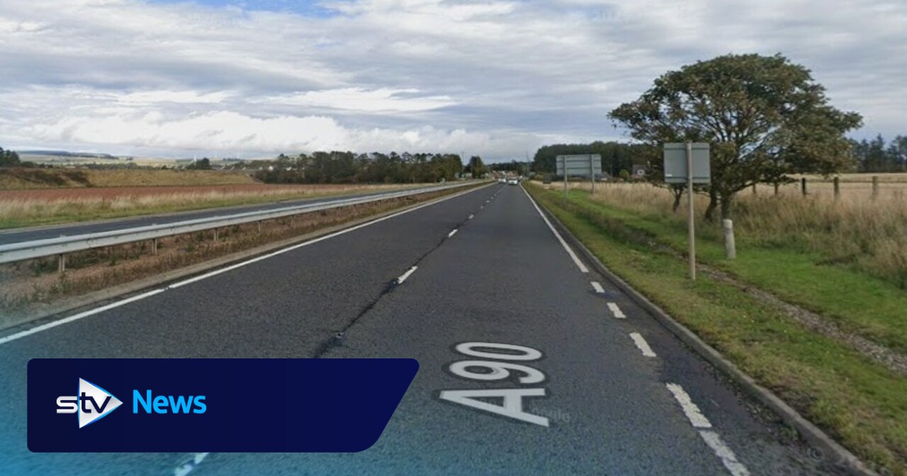 A90 blocked in both directions by 'fallen power cables'