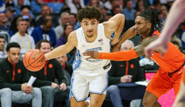 huddle vs. Clemson 2026 ACC Tournament