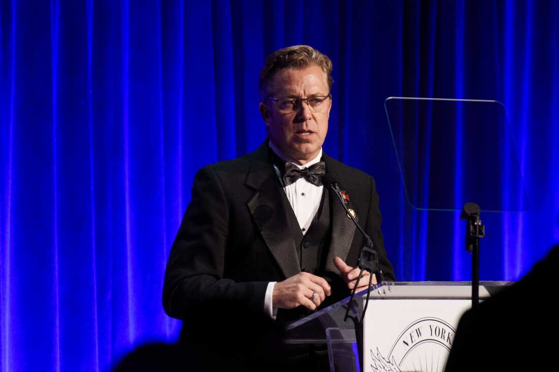 Rep. Andy Ogles (R-TN) has come under fire for comments about Muslims in America. He's seen here addressing the New York Young Republican Club's 113th Annual Gala at Cipriani Wall Street on December 13, 2025 in New York City.