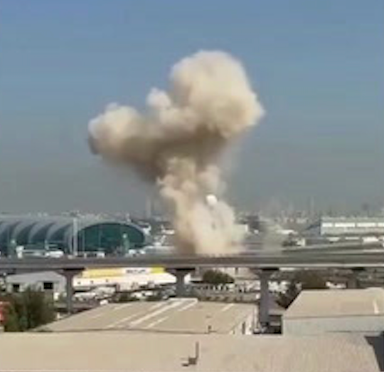 A strike near Dubai airport, which has seen cancelled flights as tourism feels the impact of the regional conflict